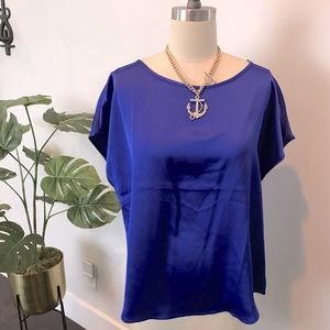 Tahari deep blue essential dress top